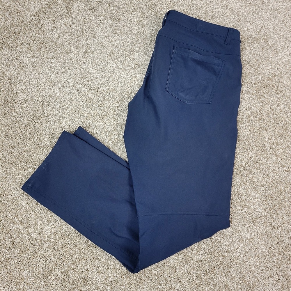 Lululemon Classic Fit 5 Pocket Pant Warpstreme Mens 36 Solid Blue Performance